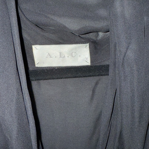 A.L.C. Black Draped Sleeveless Silk Blouse size M - Picture 2 of 6